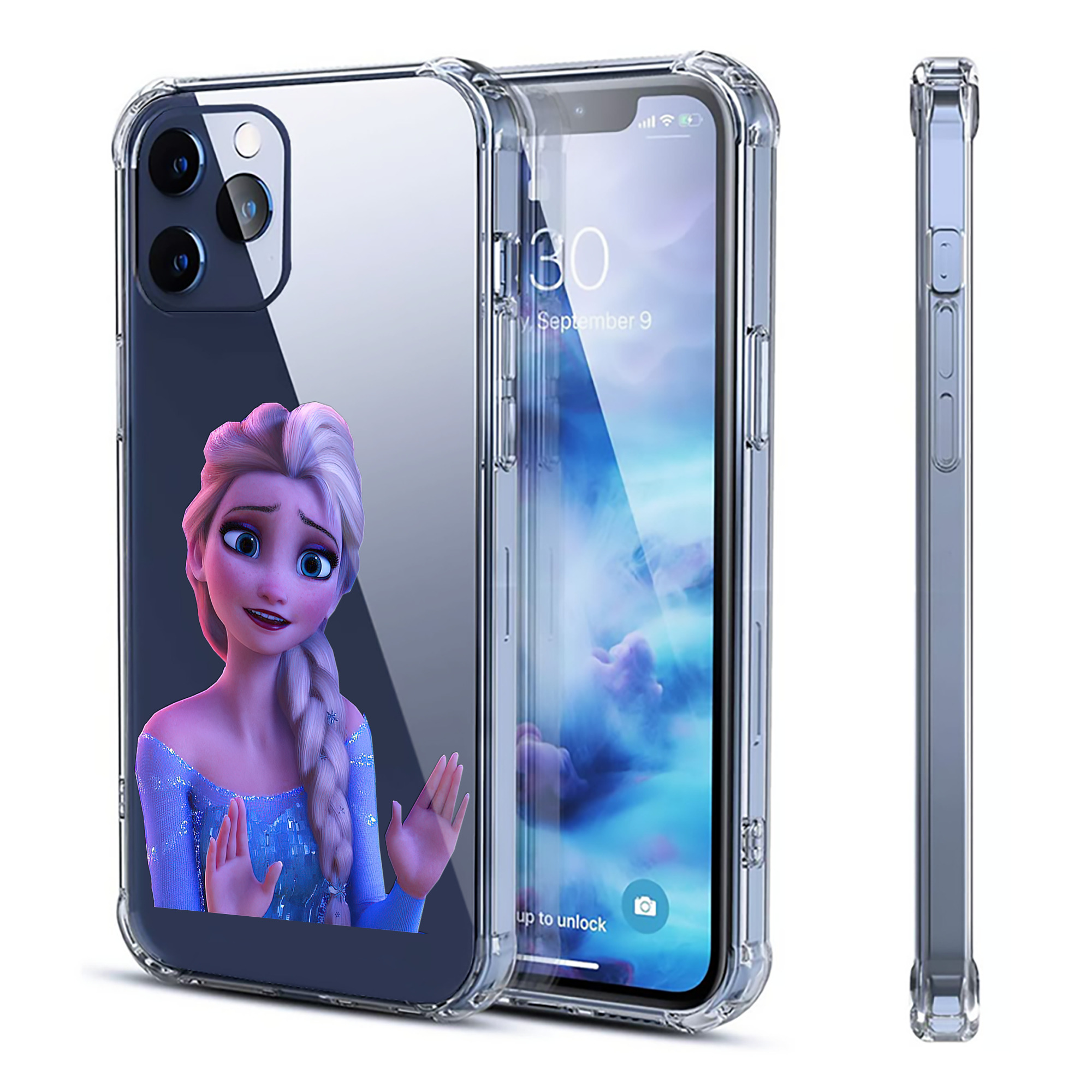 （画像用） アナと雪の女王 アンナ エルサ Frozen Anna Elsa 【iPhone 12シリーズ対応】透明スマホケース（クリアソフトケース）